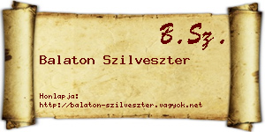 Balaton Szilveszter névjegykártya